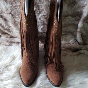 Very Volatile Fringe Leather Cowboy Boots